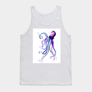 Octopus, Bliue Purple BEach design Tank Top